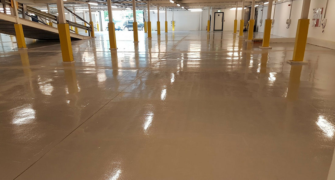 warehouse with resin floor