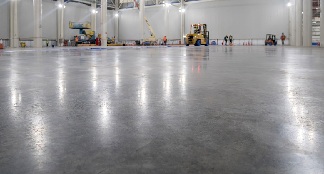 indoor resin floor in warehouse