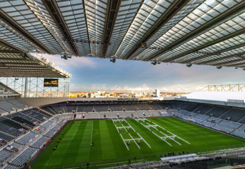 St James Park, home to Newcastle United football club in the English Premiere League. December 2023.