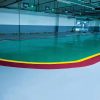 industrial flooring with coloured lines