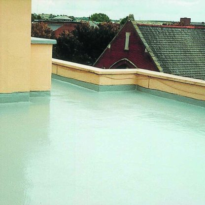 light green painted flat roof