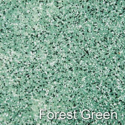 decorative floor coating in forest green