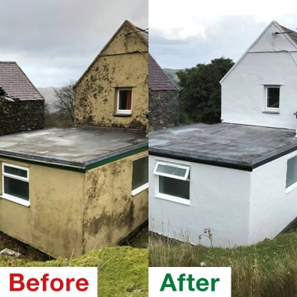 Before and after Wallflex application