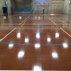 indoor sports facilities with clear floor coating