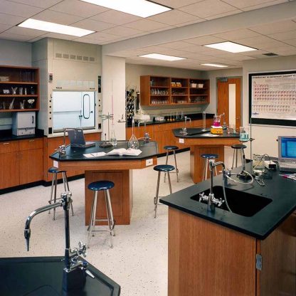 science class with epoxy flooring