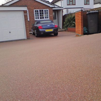 non-slip resin-bound pebbles in driveway