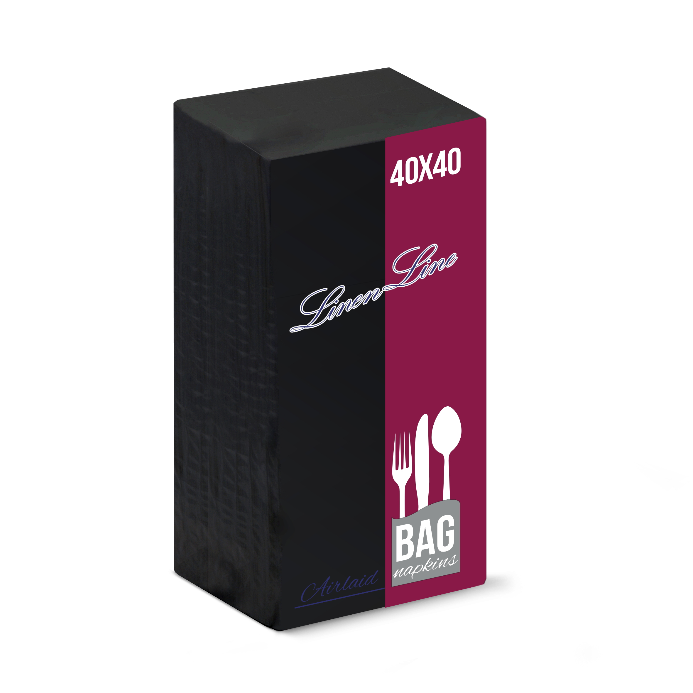 Linen Line Airlaid Napkins 40x40 - Black